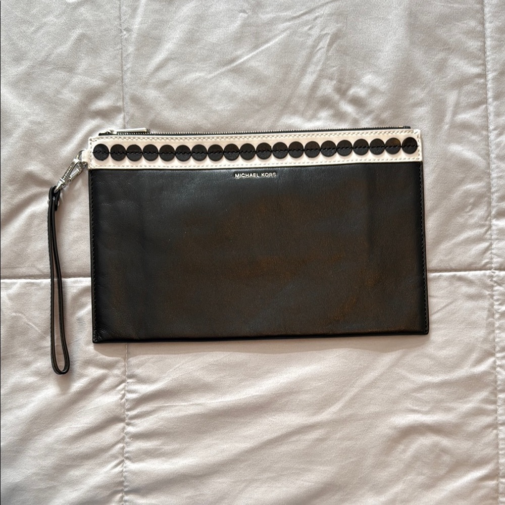 NWOT Michael Kors Black and White Clutch